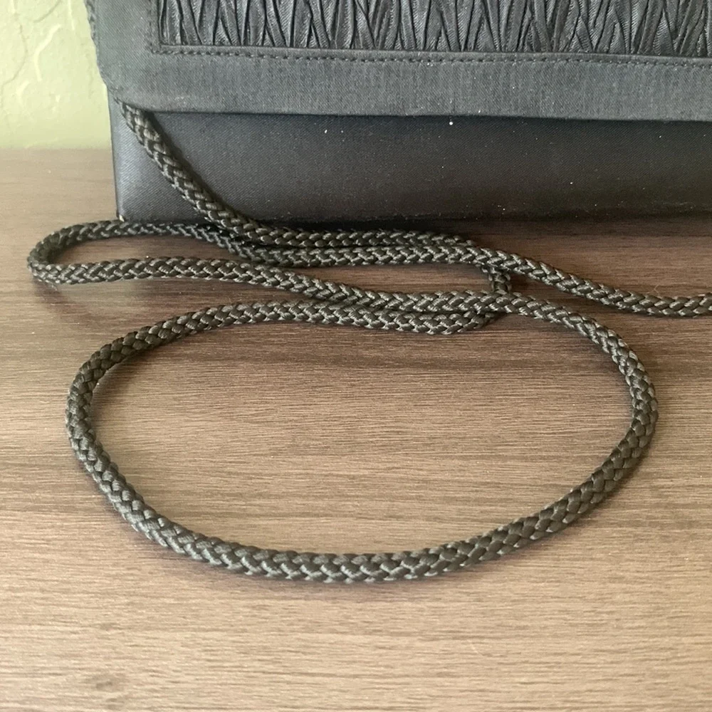 Chateaux Black Satin Evening Formal Clutch‎ Shoulder Purse